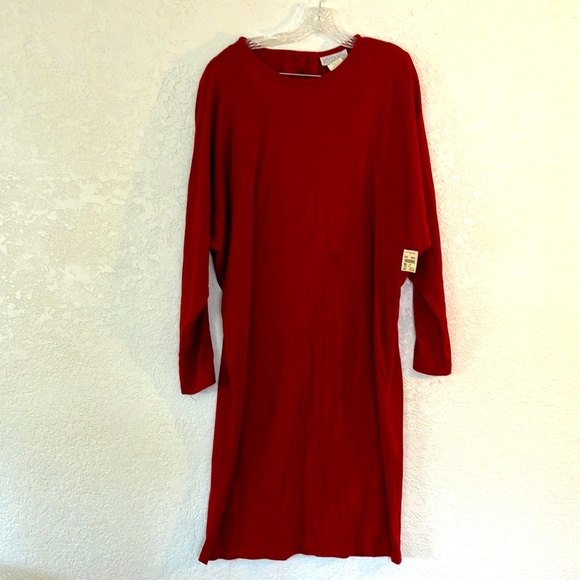 Authentic Original Vintage Style Dresses & Skirts - VINTAGE Plus Size long dolman sleeve round neck midi mini pencil skirt dress